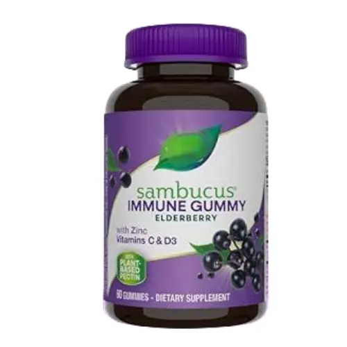 อาหารเสริมสมุนไพรฉลากส่วนตัว Sambucus Elderberry ทนต่อสารสกัดจากสมุนไพรเหนียวสารประกอบสนับสนุนภูมิคุ้มกันรายวันสําหรับเด็กและผู้ใหญ่