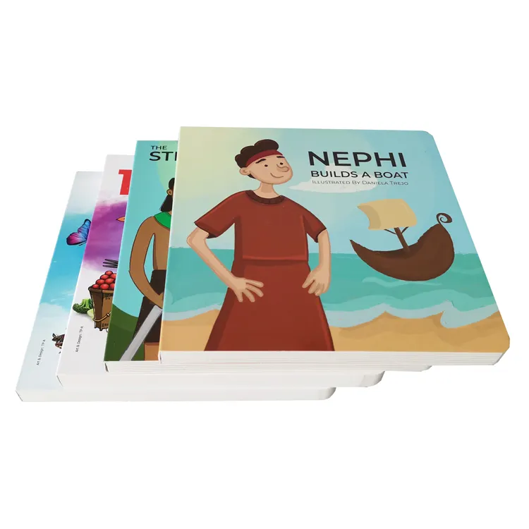 High Quality Eco-Friendly Custom Printed Cardboard Story Books for Babies with Film Lamination Surface Finish