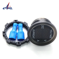 Chaud étanche rond 8-60V Mini Oled Dc double voltmètre numérique ampèremètre affichage tension et ampli affichage bateau voiture moto