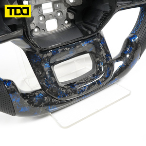 Volant en fibre de carbone forgé sur mesure TDD Factory, motif bleu, compatible avec Ford Raptor 2015-2020 - Product Image 2