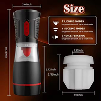 Potente máquina de vibración de garganta profunda con succión, masturbador eléctrico automático con lengua simulada para hombres.