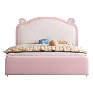 เฟอร์นิเจอร์ห้องนอนสุดหรูหุ้มเบาะสไตล์นุ่มนวล ปี 2026 เตียงเด็กสำหรับเด็กผู้หญิง พร้อมลิ้นชักเก็บของ - Product Image 6