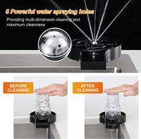 Rince-verre en acier inoxydable 304 écologique à double chasse, design moderne, pour évier de cuisine, lave-tasses, accessoires de bar