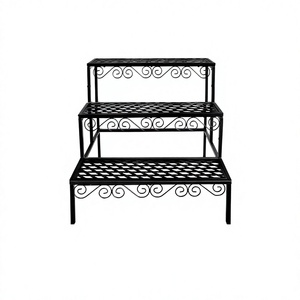 Three <b>Tier</b> Iron Black Color Planter <b>Stand</b> With Greatest Quality Planter <b>Stand</b> For Home Garden Decoration Use - Product Image 1