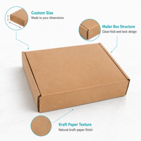 Boîte d'expédition en carton ondulé en papier kraft personnalisé, 3 couches, pliage et fermeture B Flute
