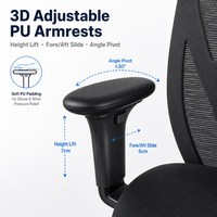 Chaise de bureau ergonomique en maille avec base en forme de traîneau et accoudoir fixe pour salle de conférence et de formation