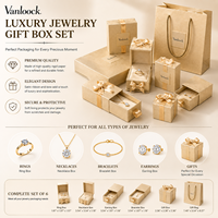 Ensemble de boîtes d'emballage de bijoux de luxe avec ruban en satin, boîtes cadeaux de luxe pour l'emballage de bagues, colliers et boucles d'oreilles