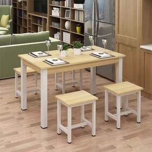 Table à manger moderne Set2 chaises bois haut métal jambe rectangulaire meubles <span class=keywords><strong>de</strong></span> <span class=keywords><strong>cuisine</strong></span> pour la maison Restaurant café petit espace - Product Image 3