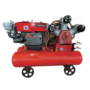 Factory Price Small Mini Belt Driven 5bar Mining Diesel Engine Mobile Piston Air Compressor For Mineral Equipment