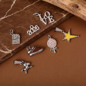 Liontin DIY Berlapis Emas Stainless Steel Bentuk Makanan Cokelat Lolipop <span class=keywords><strong>2026</strong></span> Pesona Cinta untuk Pembuatan Kalung Kustom Desainer Perhiasan - Product Image 4