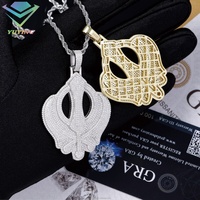 Collar con Colgante de Cruz Hip Hop de Plata de Ley 925 Personalizado para Hombre, Chapado en Oro, con Moissanita de Corte Brillante, Joyería Fina
