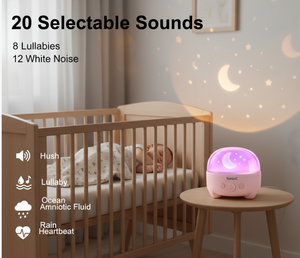 Machine à bruit blanc pour bébé avec projecteur de lumière nocturne RVB, 20 <span class=keywords><strong>sons</strong></span> apaisants pour une utilisation en chambre d'enfant, au coucher <span class=keywords><strong>et</strong></span> pendant l'alimentation - Product Image 3