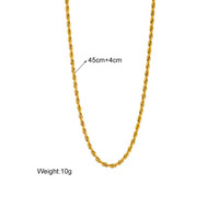Ensemble Collier et Bracelet Tendance en Chaîne Torsadée en Acier Inoxydable, Plaqué Or 18 carats, pour Femme