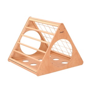 Wooden Triangular Climbing <b>Frame</b> With Slide Solid Wood Indoor Outdoor <b>Play</b> Structure For Kids 2 To 6 Years Old - Product Image 5