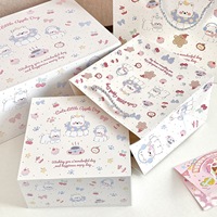 Boîte-cadeau magnétique personnalisée avec illustration kawaii imprimée en quatre couleurs, ensemble de sacs en papier assortis, emballage en carton de luxe, boutique pour enfants