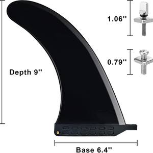 Aleta trasera para tabla de SUP de 6.5-10 pulgadas, de nailon reforzado con fibra, aleta única para longboard con timón central, aletas de surf - Product Image 3