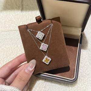 Exquisite S925 Pure <b>Silver</b> Cross <b>Necklace</b> with Full <b>Diamond</b> Princess Cut Niche Design Light Luxury Texture Cool Personality - Product Image 5