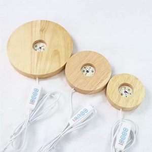Gỗ ánh sáng cơ sở USB powered Multi-Màu gỗ <span class=keywords><strong>LED</strong></span> ánh sáng cơ sở hiển thị đứng Đèn chủ cơ sở nghệ thuật trang trí - Product Image 4