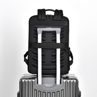 Sac à dos pour ordinateur portable imperméable de 15,6 pouces avec logo personnalisé, en cuir PU de haute qualité, en polyester, sac de voyage d'affaires, sac à bandoulière pour étudiant, USB