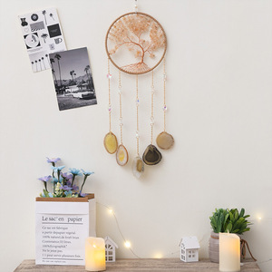 Attrape-rêves en cristal d'agate <span class=keywords><strong>Arbre</strong></span> <span class=keywords><strong>de</strong></span> <span class=keywords><strong>Vie</strong></span> avec pierres précieuses 7 chakras naturelles pour la guérison Reiki, décoration <span class=keywords><strong>de</strong></span> fenêtre - Product Image 4