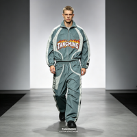 Ensemble survêtement homme coupe-vent zippé en nylon, patchwork color block, réfléchissant 3M, pour sportswear, fabriqué sur mesure