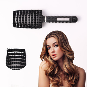 Cepillo de peinado ovalado de cerdas de jabalí Yangzi para hombres y mujeres, masajeador portátil - Product Image 1