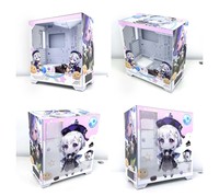 Genshin Impact Qiqi Anime Custom Computer Case Full Side Verre trempé Sea View Room ATX/M-ATX Mid-Tower Case MicroATX Form