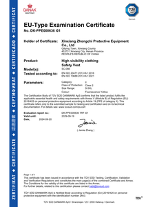 चिंतनशील सुरक्षा बनियान कक्षा 2 एन आईएसओ कक्षा 2 के काम कपड़े निर्माण स्थल सुरक्षा अनुकूलित लोगो लुभावनी - Product Image 4