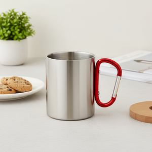Mug isotherme personnalisé EffiPrint en acier inoxydable avec poignée rouge, idéal pour la randonnée et le camping, logo personnalisé, <span class=keywords><strong>isolation</strong></span> <span class=keywords><strong>thermique</strong></span> 0-6 heures - Product Image 5