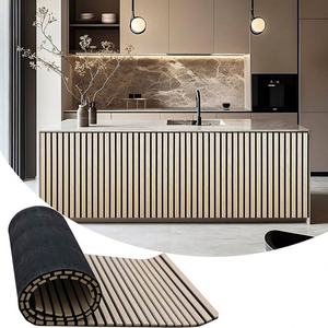 Panneaux muraux acoustiques en lattes de bois modernes SANYUAN, flexibles, cannelés, écologiques, noyau en MDF, épaisseur personnalisable, maison, bureau, 80% - Product Image 4