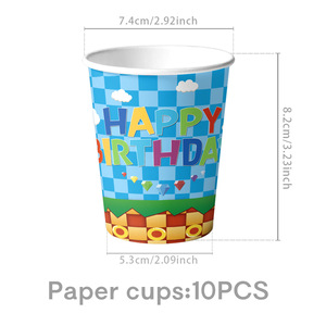 Design créatif dessin animé S0NlC les fournitures de fête de hérisson avec des assiettes en papier tasses serviettes pour <span class=keywords><strong>le</strong></span> Kit de vaisselle d'anniversaire à thème - Product Image 6