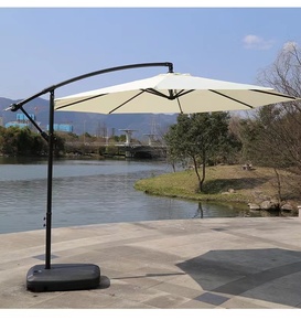 3M Modern Outdoor Patio Umbrella Waterproof Aluminum Frame Square Polyester Solar Powered LED <b>Lights</b> Cantilever Offset Hanging 8 - Product Image 1
