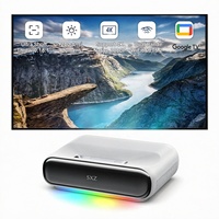 Proyector UST de Tiro Corto con Triple Láser Full HD 1080P, Smart TV con Licencia de Google-TV, Video Proyector para Películas, Teléfono, Juegos Inalámbricos y Wifi