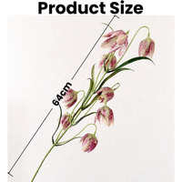 Fleurs artificielles de Fritillaria en latex de haute qualité, toucher réaliste, 64 cm de long, pour décorations de mariage
