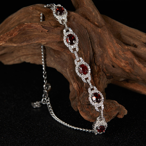 Thời Trang Sáng Bóng Đầy Màu Sắc S925 Bạc Vòng Đeo Tay Cho Cô Gái, Sang Trọng Hoàng Gia Sapphire Pha Lê Zircon Tennis Vòng Đeo Tay Cho Phụ Nữ - Product Image 3