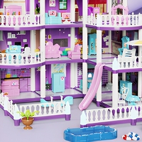 Ensemble de blocs de construction Château de Princesse Créatif pour Filles - Jouet Éducatif à Assembler Soi-même Briques en Plastique Colorées Jeu de Rôle Imaginatif