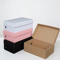 Boîte à chaussures en carton ondulé de luxe vide en gros avec gaufrage et logo personnalisé pour emballage cadeau