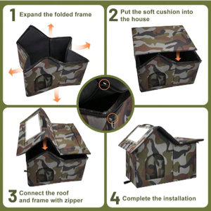 Perrera para gatos callejeros al aire libre, lluvia de invierno, nido cerrado para gatos y perros, se puede arreglar, casa de animales callejeros de amor - Product Image 3