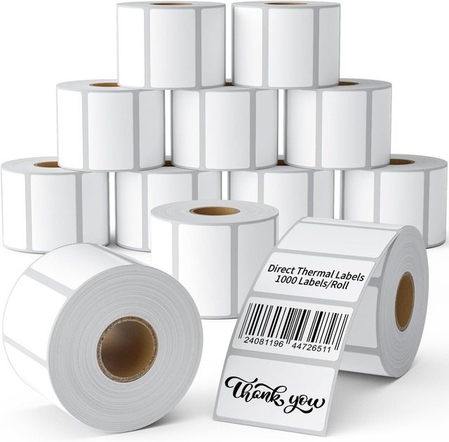 2025 Factory Direct Sale High Quality Thermal Label Rolls Adhesive Paper Customizable Size Compatible with Zebra 4" X 2"