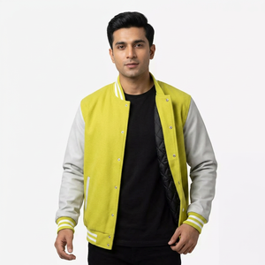 Customized <b>High</b> Quality Baseball Varsity Jacket With <b>Leather</b> Sleeves OEM ODM Chenille Embroidery Letterman Design - Product Image 1