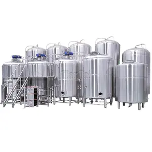 Tiantai 50HL वाणिज्यिक बीयर पक प्रणाली 5000L स्टेनलेस स्टील 6 पोत शराब की भठ्ठी उपकरण टर्नकी शराब की भठ्ठी संयंत्र उपकरण