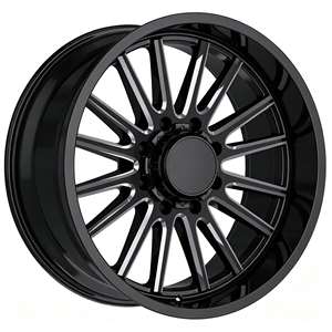 Jantes forgées personnalisées SL 22X14 26x16 30x16 8x170 8x180 8x165.1 Polies à déport profond avec capuchons flottants pour GMC Sierra RAM 1500 F150 - Product Image 4