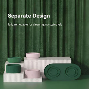 Cuencos elevados de cerámica para comida y agua para perros y gatos, protector de cuello de pie alto, lavabo para gatos, juego de cuencos elevados dobles antideslizantes - Product Image 2