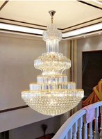 Lustres modernes en or à LED de luxe pour hôtel, grands lustres en cristal K9, luminaire suspendu islamique pour banquet et hôtel