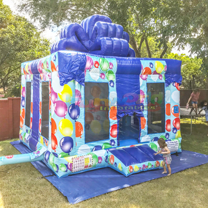 Castillo inflable con forma de caja de regalo, casa de brinco inflable comercial, castillo hinchable para fiestas de cumpleaños al aire libre. - Product Image 2