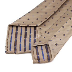 Corbata de Seda Tejida <span class=keywords><strong>a</strong></span> <span class=keywords><strong>Mano</strong></span> con Diseño Floral Geométrico, Color Marrón Claro, Sin Borde, <span class=keywords><strong>para</strong></span> Hombre - Product Image 2