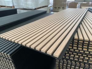 현대 내화 음향 나무 판자 벽 패널 피리 방음 OEM ODM Akupanel 애완 동물 음향 패널 - Product Image 4