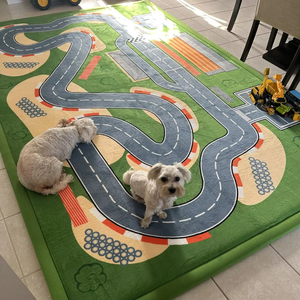 Soft Playful <strong>Kids</strong> Traffic Play Rug Printed Coral Fleece Mat Pet-Friendly Non-Shedding Educational Children Play Floor Mats - Product Image 3
