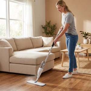 Mopa <span class=keywords><strong>Spray</strong></span> 360 com Garrafa de Água para Uso Doméstico de Fábrica 2025, Mopa Plana de Microfibra para Limpeza de Pisos a Seco e Húmido - Product Image 1