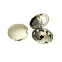 Étui vide portable en plastique ABS doré de 59 mm pour poudre libre, fard à joues, illuminateur, contouring – Boîtier cosmétique DIY